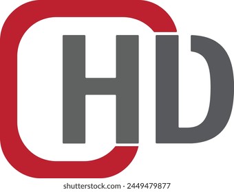 Initials HD letter logo design. HD logo vector template Royalty free download