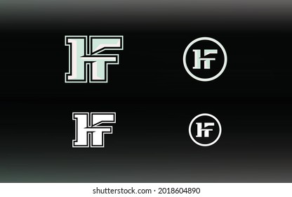 Iniciales logotipo HF con un color brillante es adecuado para equipos deportivos E y otros