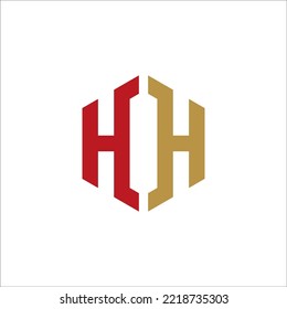 Initials HH monogram in Hexagon shape