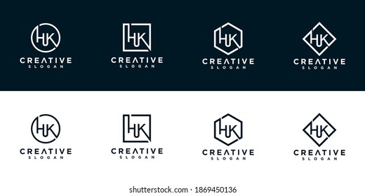 Initials Hk Logo Design Template