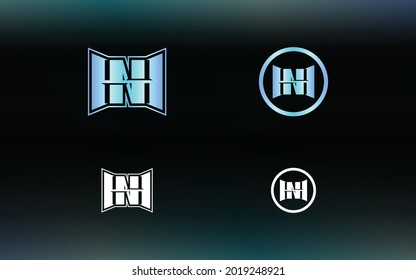 Initials HN logo with a bright color is suitable for E sports teams and others