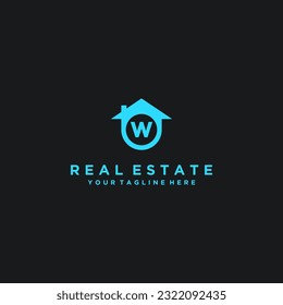 Initials House Real estate Home logo Vector design template