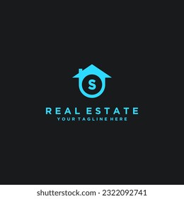 Initials House Real estate Home logo Vector design template