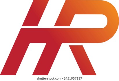 Initials HR letters logo design. RH monogram logo design. HR logo template vector orange color best company icon design. HP iconic brand logo design.