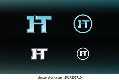 Initials HT logo with a bright color is suitable for E sports teams and others