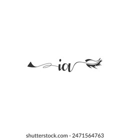 Initials IA calligraphy lettering beauty symbol