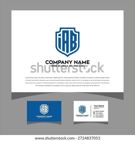 initials iAb logo letters shielding pattern vector