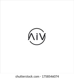 la letra de icono de las iniciales diseños de vectores de logotipo AIV