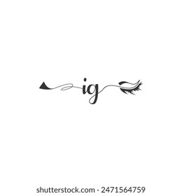 Initials IG calligraphy lettering beauty symbol