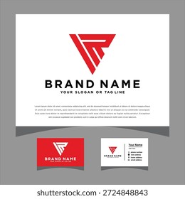 Logotipo de las iniciales IR con un Vector de la tarjeta de visita Creative