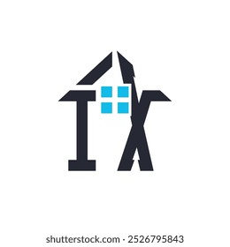 Iniciais IX House Logo Design. Letra Criativa IX com Ícone Casa para Imóveis, Propriedade e Marca Comercial