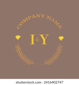 Initial IY Brief Monogramm Diamantengold Unternehmen Luxus