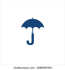 initials j logo vector template umbrella