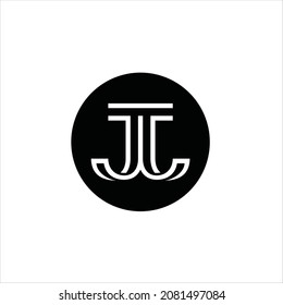 initials j logo vector template line
