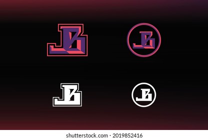 Initials JB logo with a bright color is suitable for E sports teams and others