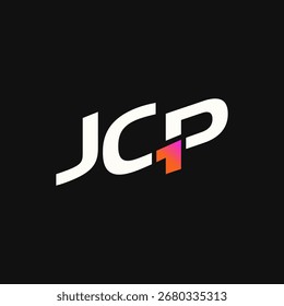 Initials JCP with an upward arrow symbol means increase, growth, progress, or upward logo design for brand identity