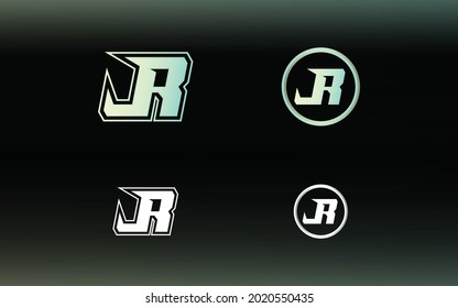 Initials JR logo with a bright color is suitable for E sports teams and others