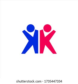 The initials K and K designs are simple and elegant