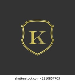initials k elegant gold logo