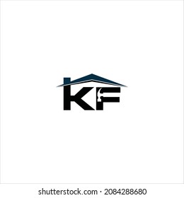iniciales k f logotipo vectorial plantilla de inicio
