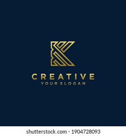 Initials k logo with a golden style color modern concept for the company Premium Vector. part 10