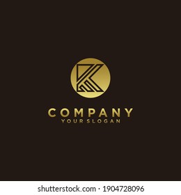 Initials k logo with a golden style color modern concept for the company Premium Vector. part 1