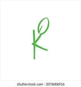 initials k logo vector template leaf