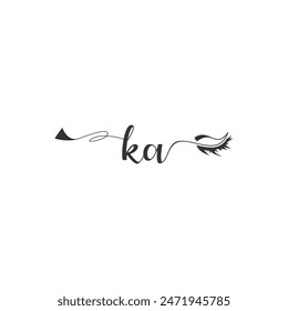 Initials KA calligraphy lettering beauty symbol