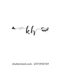 Initials KH calligraphy lettering beauty symbol