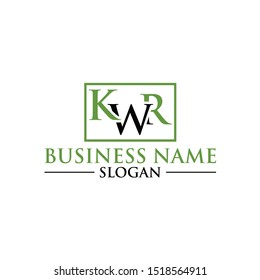 Initials KWR or K W R  abstract letter mark monogram logo vector template