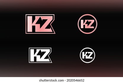 Inicialmente el logotipo KZ con un color brillante es adecuado para equipos deportivos E y otros