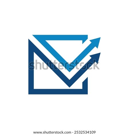 Initials L  Arrow and Accounting Financial Logo Design 