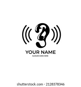 initials A and L for hearing aid health business. The letters A and L form the earlobe