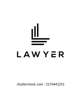 initials L Law and Building logo vector