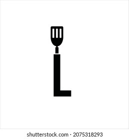 initials l logo vector cooking utensil template