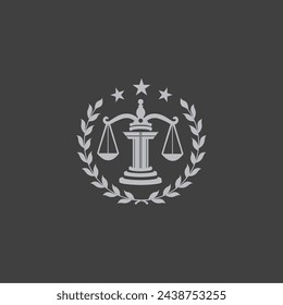 iniciales LAW court logo concept