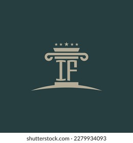 IF initials law of justice logo vector design template