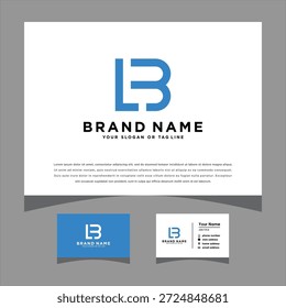 Logotipo de las iniciales LB con un Vector de la tarjeta de visita Creative