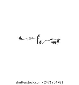 Initials LE calligraphy lettering beauty symbol