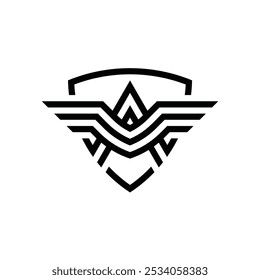 Initials letter A, Wings Aviation logo design vector illustration.