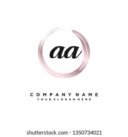 
initials letter AA handwriting logo vector template