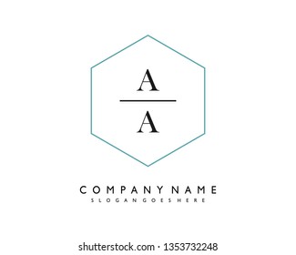 initials letter AA handwriting logo vector template