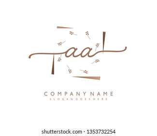 initials letter AA handwriting logo vector template