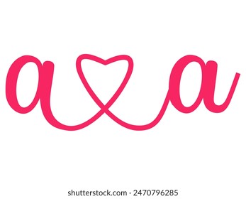 Initials Letter a.a Love Calligraphy