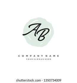 
initials letter AB handwriting logo vector template