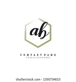 
initials letter AB handwriting logo vector template