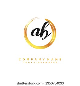 
initials letter AB handwriting logo vector template