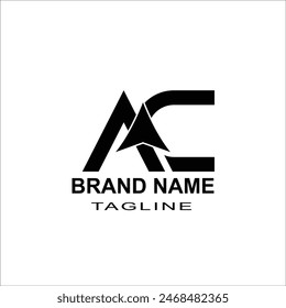 Initials Letter AC with Arrow illustration design template