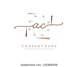 initials letter AC handwriting logo vector template
