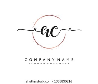 initials letter AC handwriting logo vector template